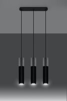 Suspension moderne métal béton 3 flammes GU10
