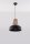 Suspension MANILIA Ø30cm rond rétro noir E27