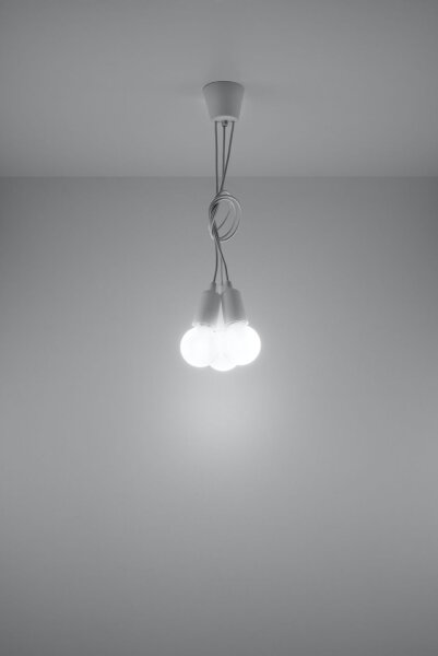 Suspension blanc réglable jusquà 90cm Retro 3x E27