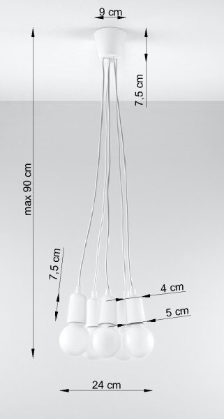 Lampe à suspendre réglable NESSA Blanc Profondeur jusquà 90cm
