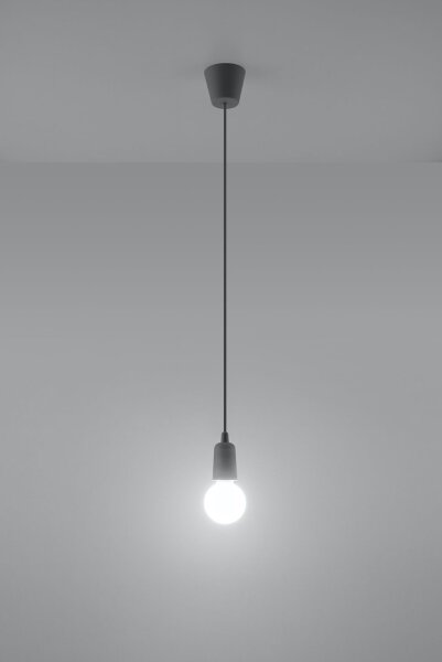 Lampe à suspendre rétro Gris réglable jusquà 90cm pour E27