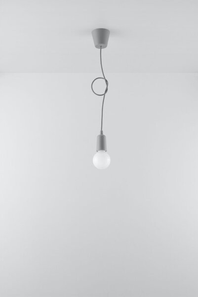 Lampe à suspendre rétro Gris réglable jusquà 90cm pour E27