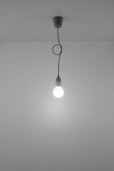 Lampe à suspendre rétro Gris réglable jusquà 90cm pour E27