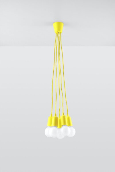 Lampe à suspendre jaune rétro réglable jusquà 90 cm pour E27