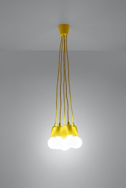 Lampe à suspendre jaune rétro réglable jusquà 90 cm pour E27