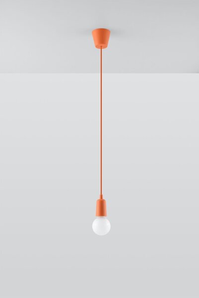 Lampe à suspendre réglable NESSA Profondeur jusquà 90cm E27 Orange