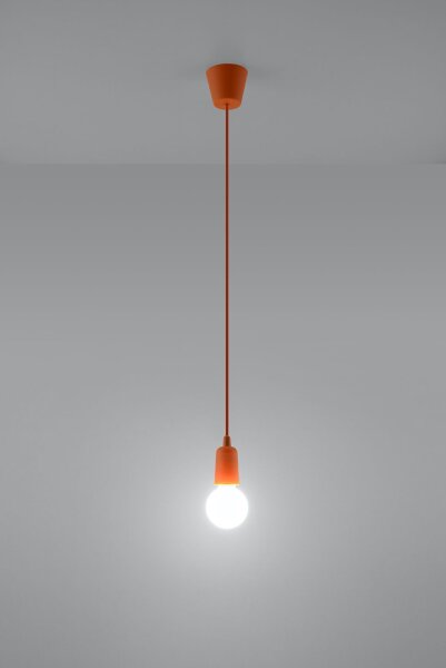 Lampe à suspendre réglable NESSA Profondeur jusquà 90cm E27 Orange