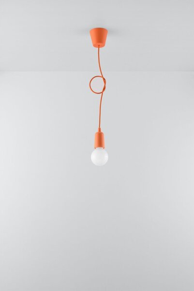 Lampe à suspendre réglable NESSA Profondeur jusquà 90cm E27 Orange