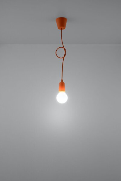 Lampe à suspendre réglable NESSA Profondeur jusquà 90cm E27 Orange