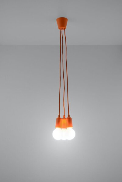 Lampe à suspendre NESSA Orange profondeur jusquà 90cm 5-flamme E27