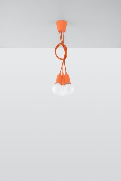 Lampe à suspendre NESSA Orange profondeur jusquà 90cm 5-flamme E27