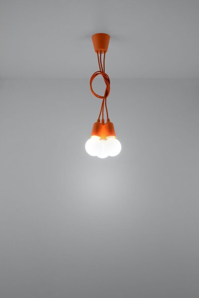 Lampe à suspendre NESSA Orange profondeur jusquà 90cm 5-flamme E27
