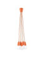 Suspension orange vif 5 flammes rétro NESSA