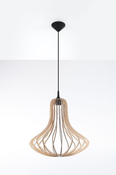 Lampe à suspendre en bois LILAH Ø40cm confortable E27 table à manger