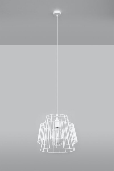 Suspension blanche en métal Ø35cm Moderne DALE Lampe à suspendre