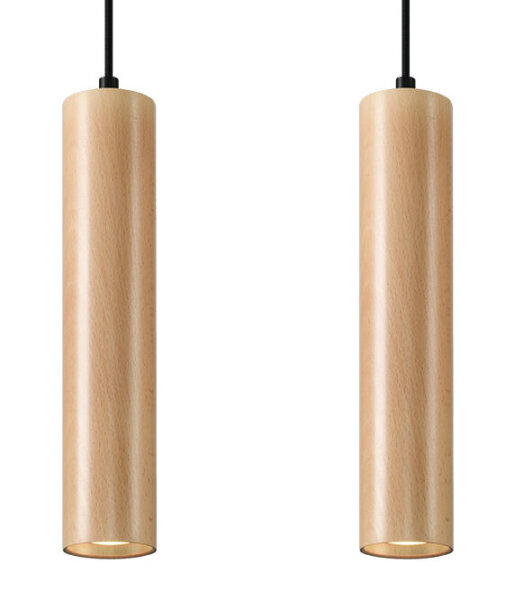 Lampe à suspendre en bois 2x GU10 Moderne Table à manger