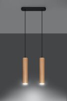 Lampe à suspendre en bois 2x GU10 Moderne Table...