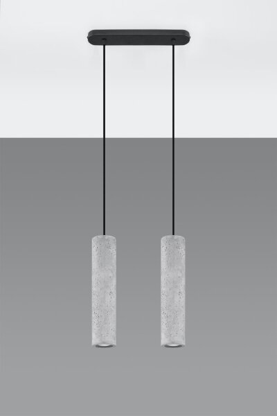 Lampe à suspendre moderne en béton 2x GU10 Moderne Cuisine Salle à manger