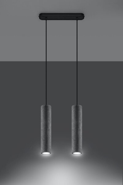 Lampe à suspendre moderne en béton 2x GU10 Moderne Cuisine Salle à manger