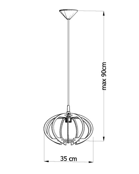 Lampe à suspendre en bois Ø35cm Moderne E27 confortable VIRIA