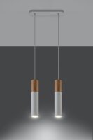 Lampe à suspendre cosy WAYNELLE Blanc Bois Scandinave