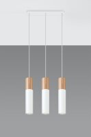 Suspension Blanc Métal Bois 3-flmg Scandinave
