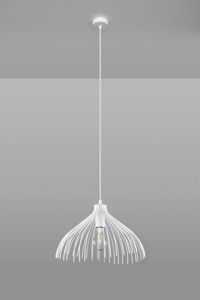 Suspension blanche métal fil Ø25cm E27 SHORNA