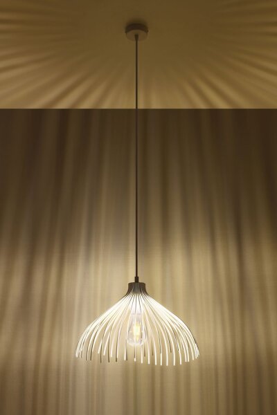 Suspension blanche métal fil Ø25cm E27 SHORNA