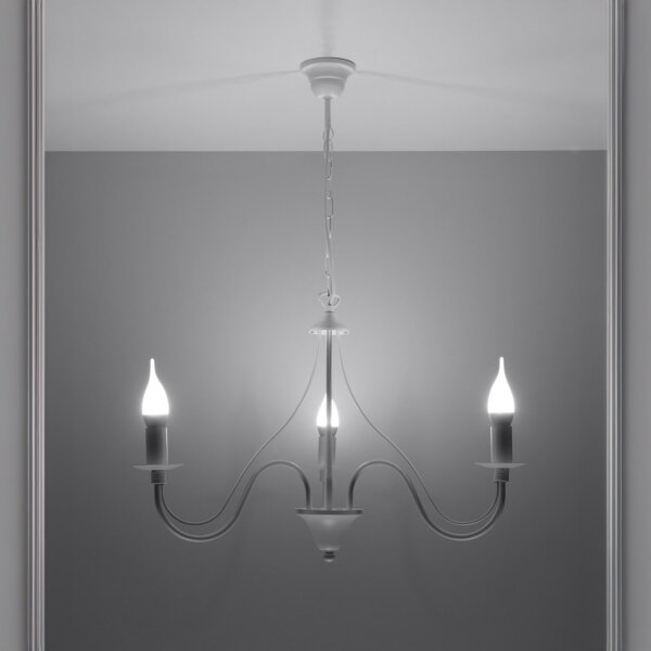 Suspension lustre rustique blanc