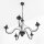 Lustre rustique noir 5 branches E14 FIORANO