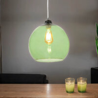 Lampe &agrave; suspendre avec abat-jour en verre Vert