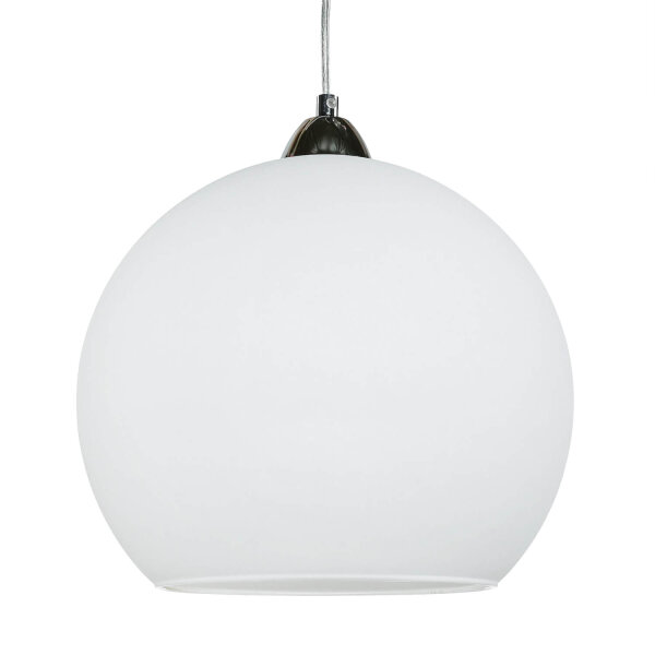 Suspension avec abat-jour en verre blanc
