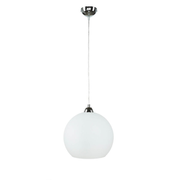 Suspension avec abat-jour en verre blanc