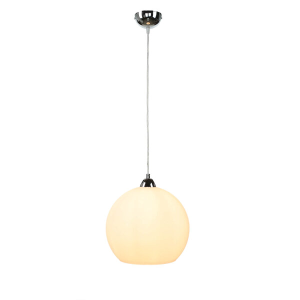 Suspension avec abat-jour en verre blanc