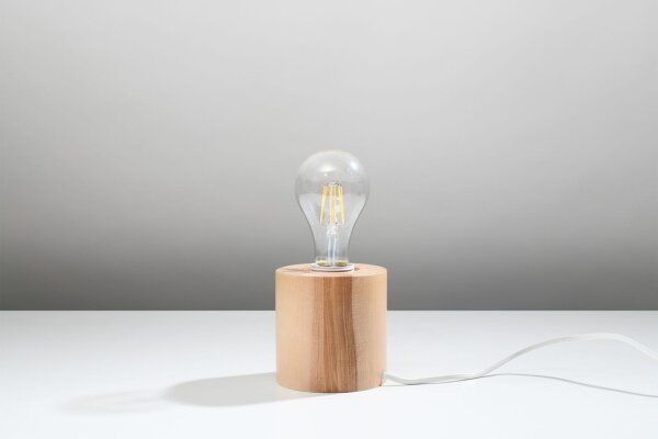 Petite lampe en bois ronde Ø10cm H:10cm pour E27 décoratif
