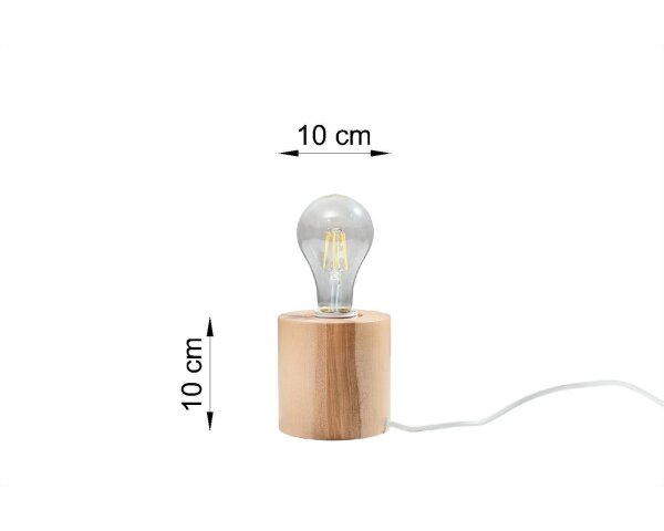 Petite lampe en bois ronde Ø10cm H:10cm pour E27 décoratif