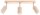 Lampe de plafond en bois L:45cm 3x GU10 Spot Lampe