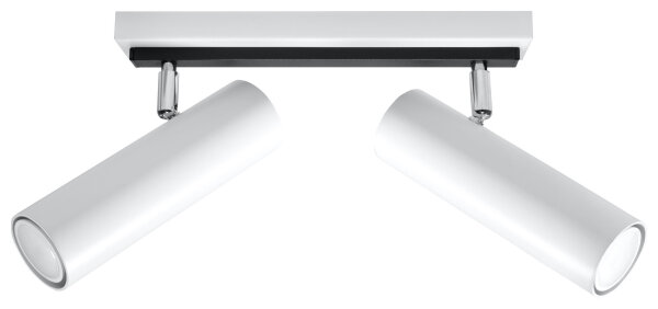 Plafonnier blanc métal L:30cm 2x GU10 DUCCIA