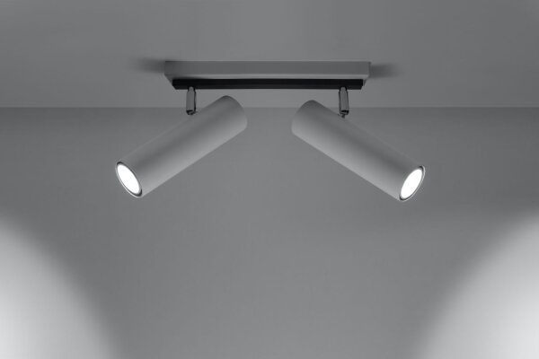 Plafonnier blanc métal L:30cm 2x GU10 DUCCIA