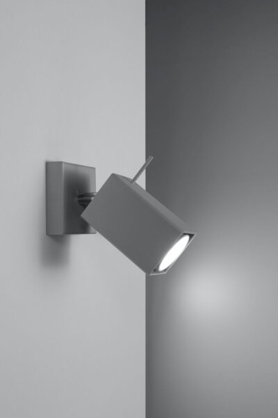 Spot mural gris rectangulaire GU10 orientable Applique murale couloir