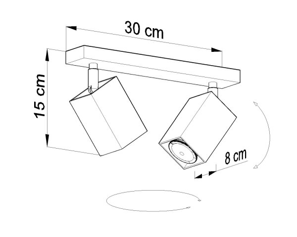 Projecteur gris L:30cm Métal Moderne FALERIA Salon