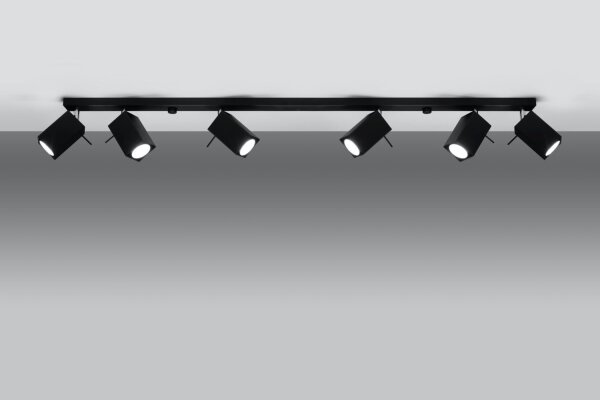 Projecteur de plafond noir FALERIA 120 cm de long 6x GU10