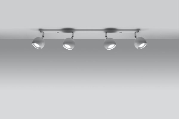 Spot de plafond blanc 80 cm de long rétro FAVONIA structure