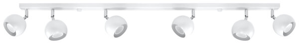 Grand plafonnier blanc 120 cm de long 6x GU10