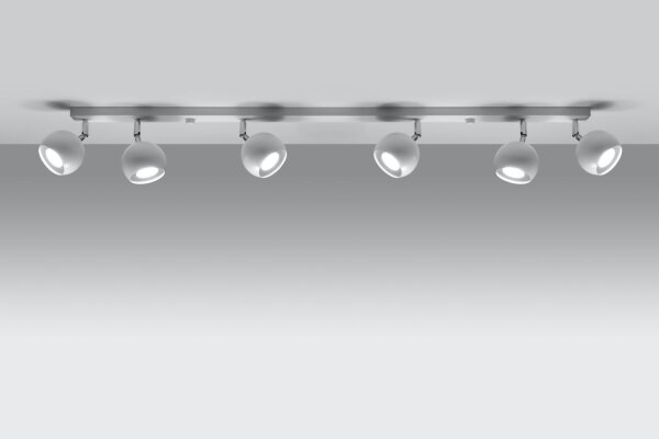 Grand plafonnier blanc 120 cm de long 6x GU10