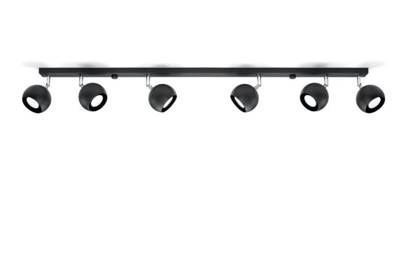 Spot de salon noir métal 120 cm de long GU10