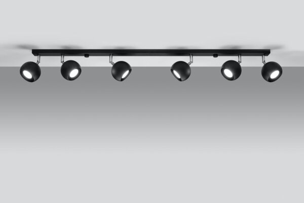Spot de salon noir métal 120 cm de long GU10