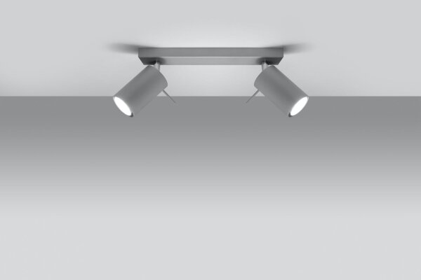 Projecteur de plafond gris ETNA L:30cm 2x GU10