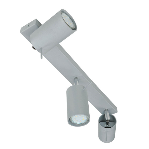 Spot de plafond gris métal L:45cm 3x GU10 polyvalent