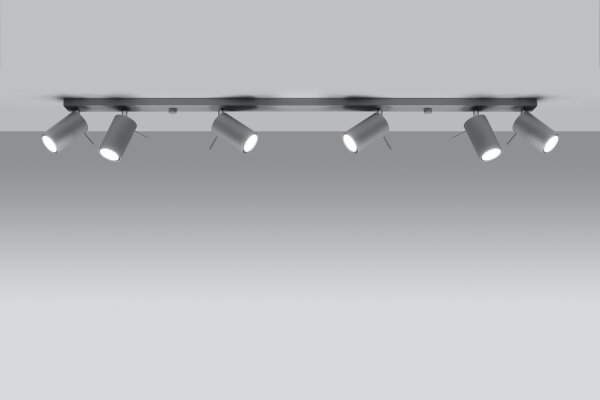 Grand spot de plafond ETNA 120 cm de long métal 6x